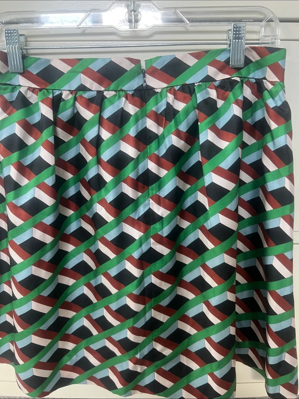 NWT J. CREW geometric print silk skirt size 4